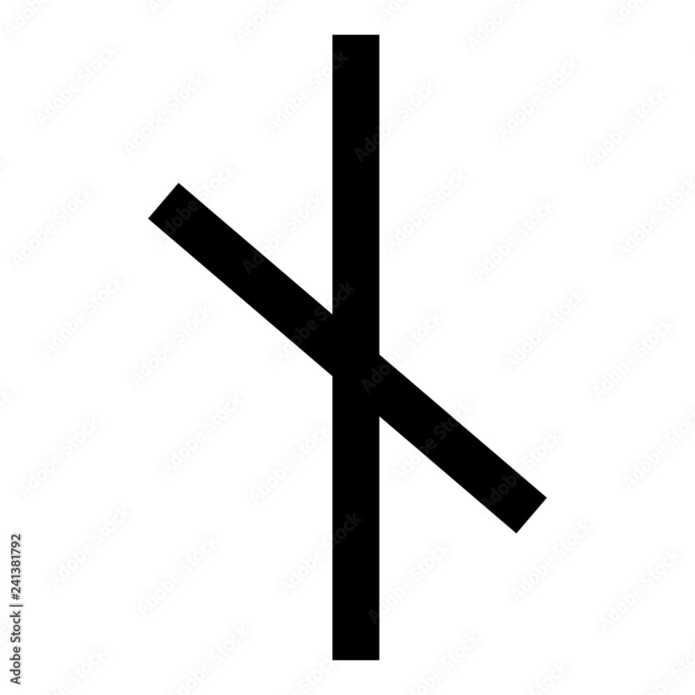 Nauthis rune Neidis need night not symbol icon black color vector illustration flat style image Nauthis rune Neidis need night not symbol icon black color vector illustration flat style image