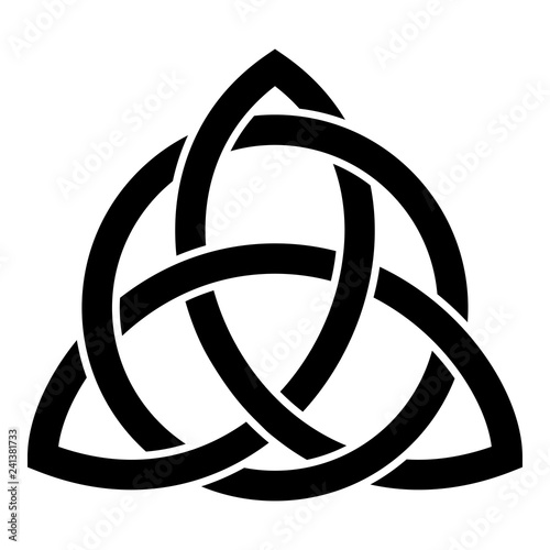 Triquetra in circle Trikvetr knot shape Trinity knot icon black color vector illustration flat style image