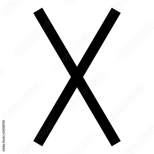 Gebo rune Gift talent sign icon black color vector illustration flat style image