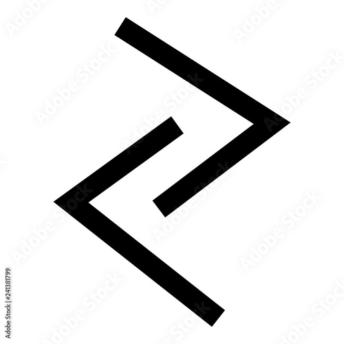 Jera rune year yeild harvest symbol icon black color vector illustration flat style image photo