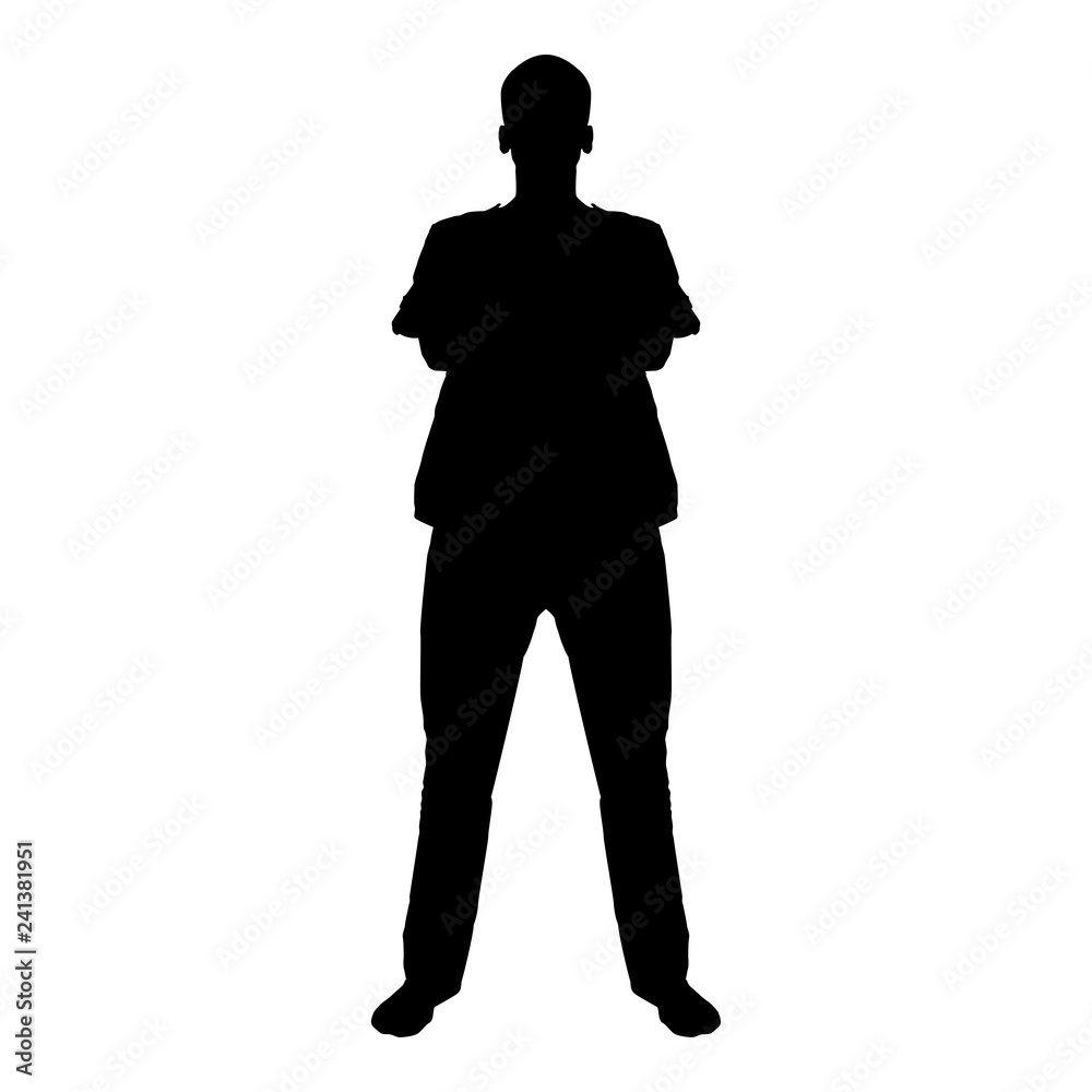 Man standing with hands crossed Dentist surgeon in medical clothes with folded hands on his chest Concept of the end of surgery operation Front Man standing with hands crossed Dentist surgeon in medical clothes with folded hands on his chest Concept of the end of surgery operation Front