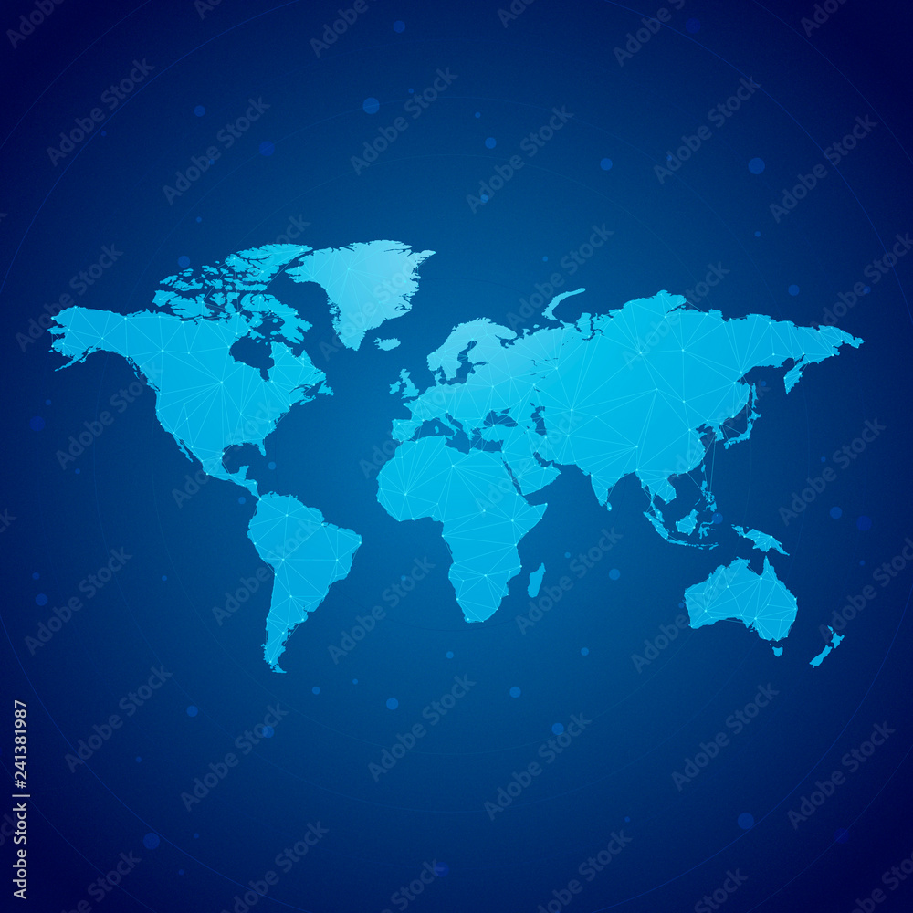 Worldwide connection blue background illustration vector
