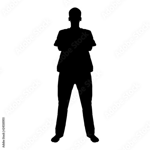 Man standing with hands crossed Dentist surgeon in medical clothes with folded hands on his chest Concept of the end of surgery operation Front 