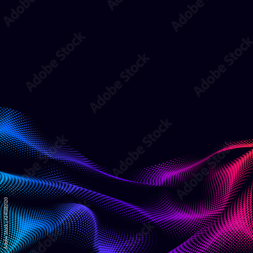 Vibrant halftone on black background vector
