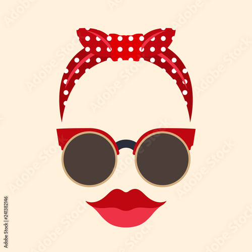 Woman accessories photo booth props vector