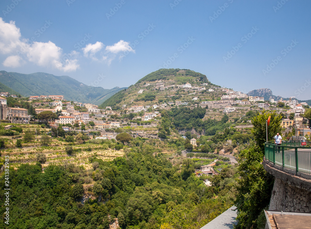 View from Ravello on the village of Scala, Amalfi Coast Italy