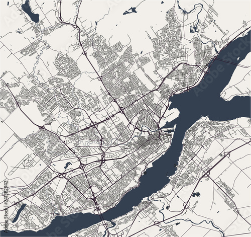 Map of the city of Quebec, Canada photo