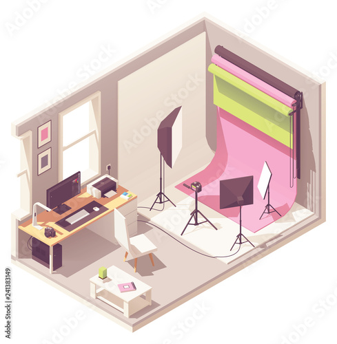 Vector isometric photo studio