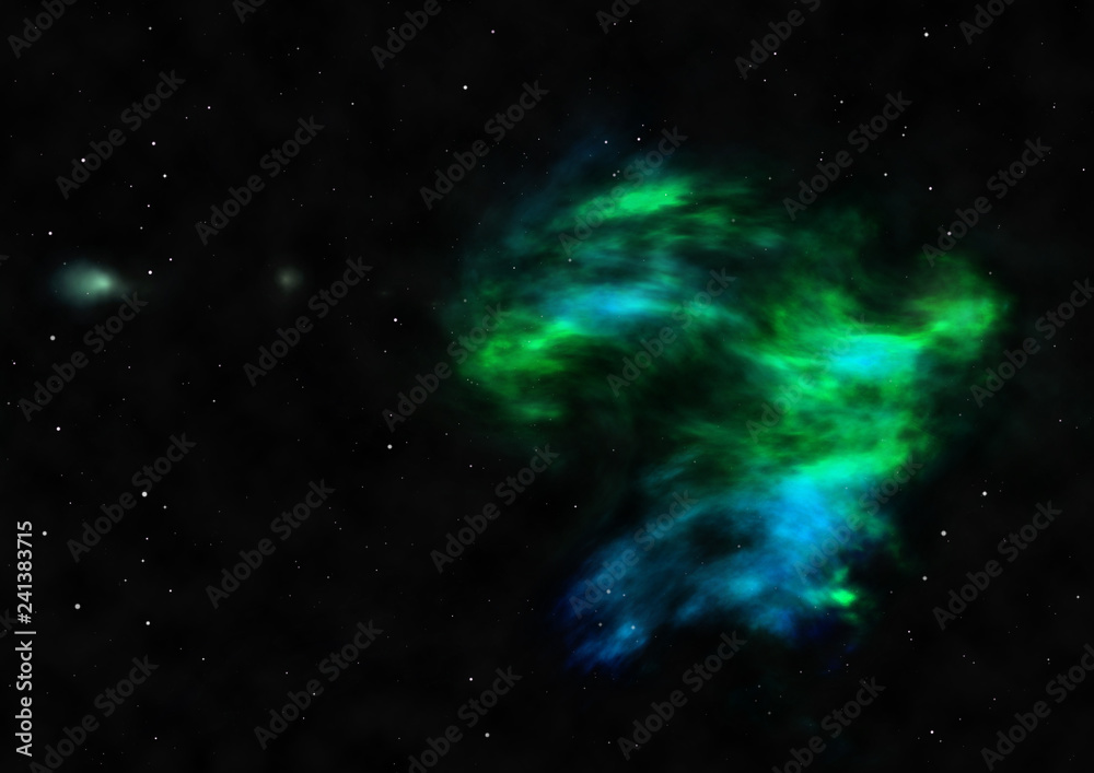 Far being shone nebula and star field, Far being shone nebula and star field,