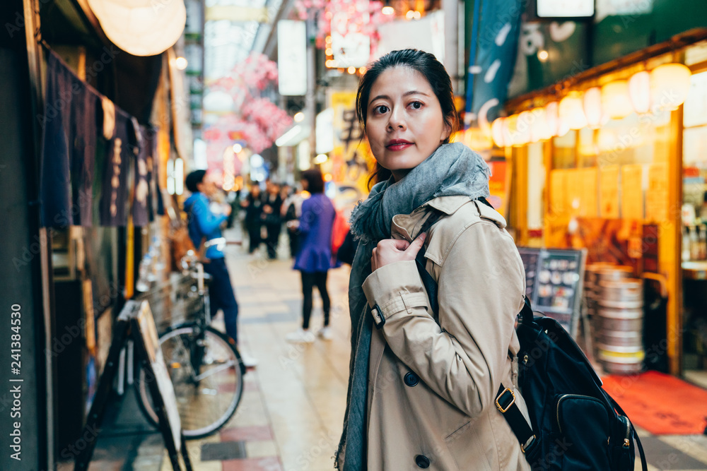 japan osaka city urban lifestyle tourist woman