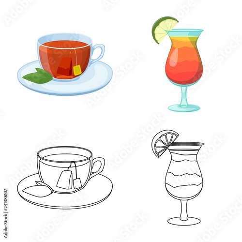 Isolated object of drink and bar icon. Collection of drink and party stock symbol for web.