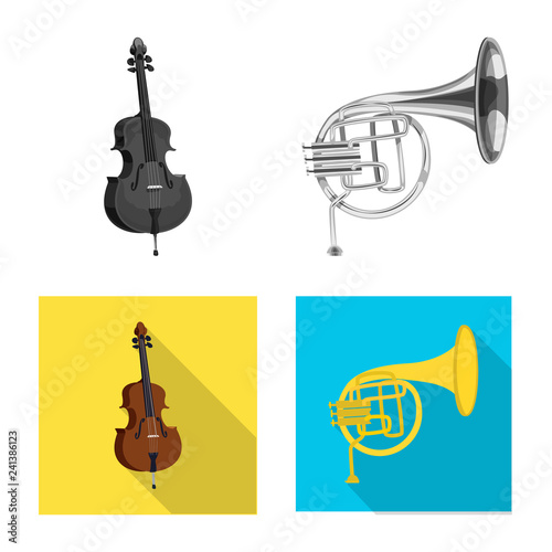 Isolated object of music and tune sign. Collection of music and tool vector icon for stock.