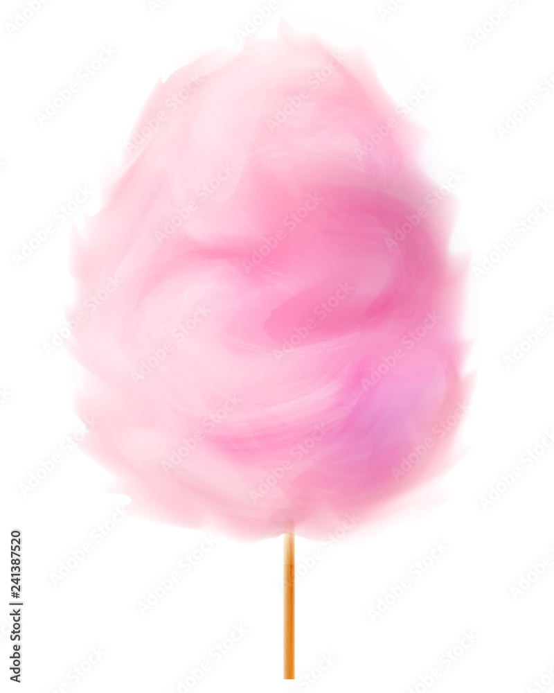 Pink sweet cotton candy, 3D Stock Vector