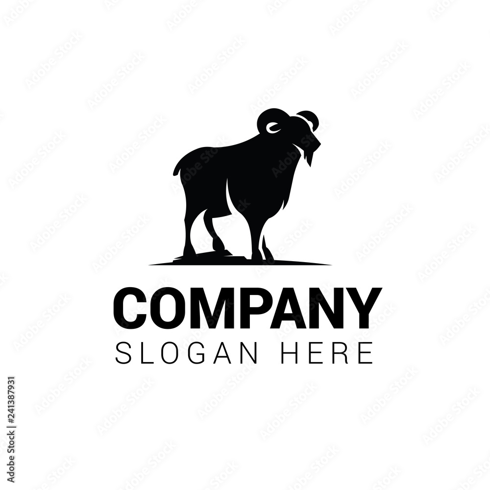 Obraz premium Goat logo template isolated on white background