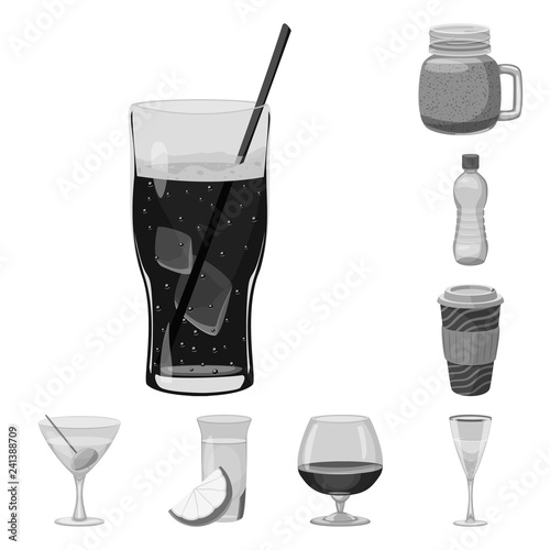 Isolated object of drink and bar icon. Set of drink and party vector icon for stock.