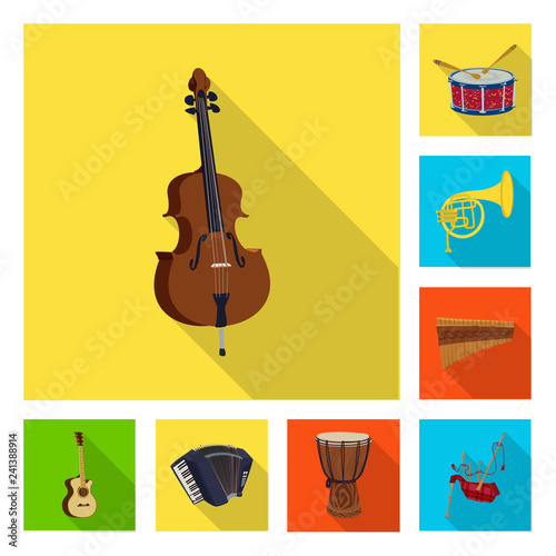 Isolated object of music and tune icon. Set of music and tool stock vector illustration.