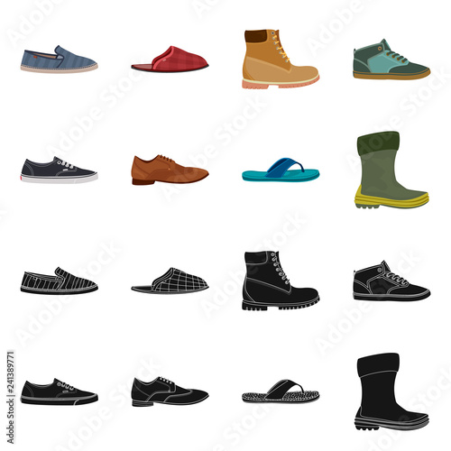 Isolated object of shoe and footwear logo. Set of shoe and foot stock symbol for web.