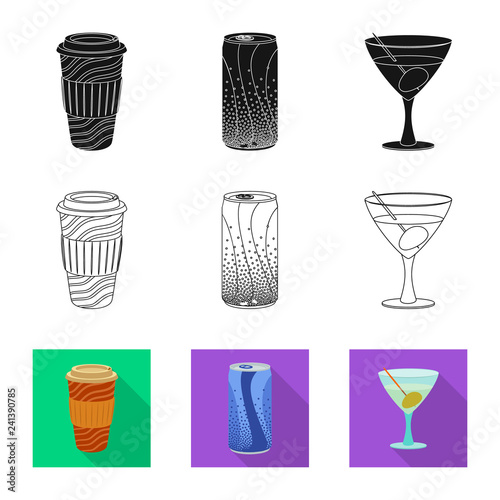 Isolated object of drink and bar sign. Collection of drink and party stock symbol for web.