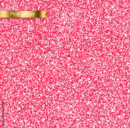 Pink glitter texture Vector realistic. Detailed 3d illustration decors templates
