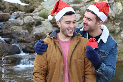 Cute same sex couple during Christmas 