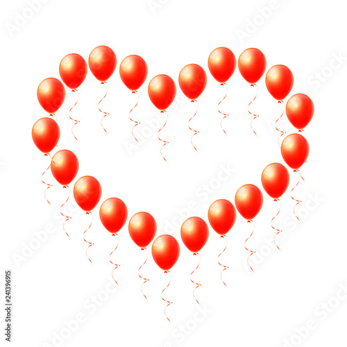 Valentine's day background with heart balloons