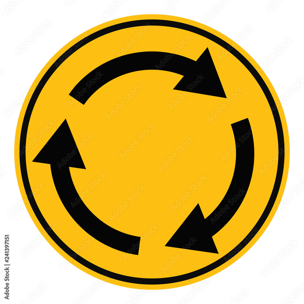 roundabout crossroad road traffic on white background. flat style. roundabout sign for your web site design, logo, app, UI. traffic circle symbol. roundabout crossroad road traffic sign.