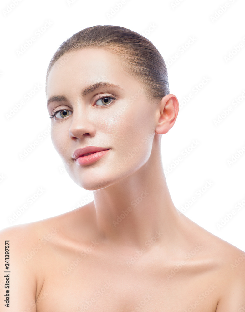 Beauty portrait of beautiful young woman isolated on white background Beauty portrait of beautiful young woman isolated on white background