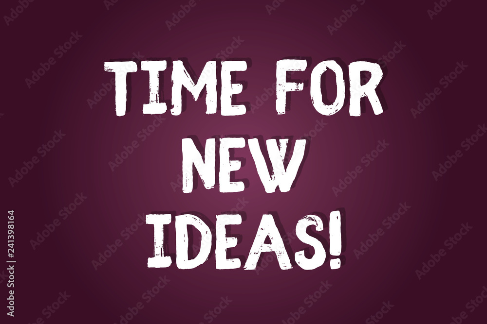 Handwriting text writing Time For New Ideas. Concept meaning Rethink things fresh creative plans business develop Blank Color Rectangular Shape with Round Light Beam Glowing in Center