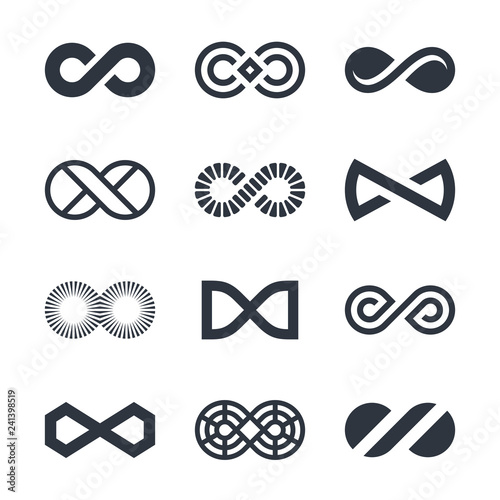 Infinity vector symbols and logo design graphics