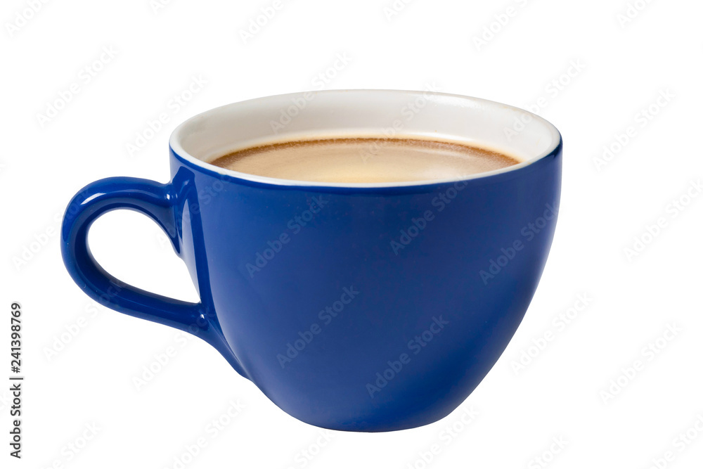 Blue coffee cup. View from above. Isolated on white background Blue coffee cup. View from above. Isolated on white background