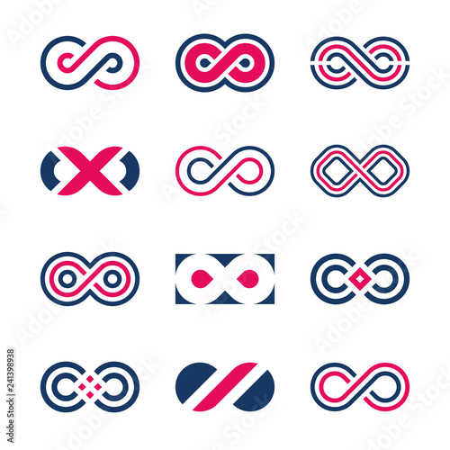 Infinity vector symbols and logo design graphics