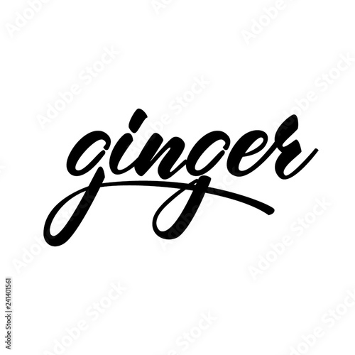 Lettering design "Ginger". Vector illustration.