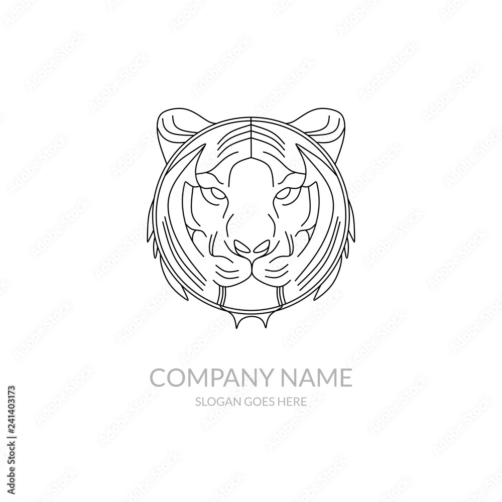 Animal Nature Farm Agriculture Business Company Stock Vector Logo Design Tiger Black Template