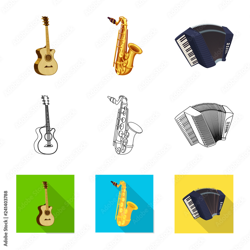 Fototapeta premium Vector design of music and tune symbol. Set of music and tool stock symbol for web.