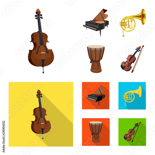 Vector illustration of music and tune symbol. Collection of music and tool vector icon for stock.