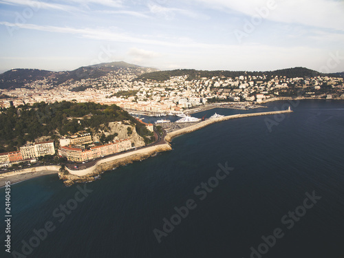 Aerial view, bay of angels, Cote d'azur, France 
