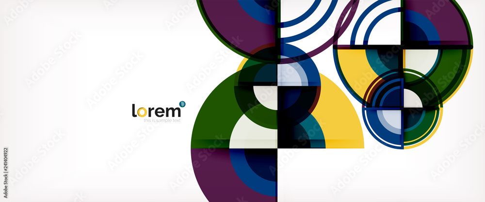 Circle abstract background, bright colorful round geometric shapes Circle abstract background, bright colorful round geometric shapes