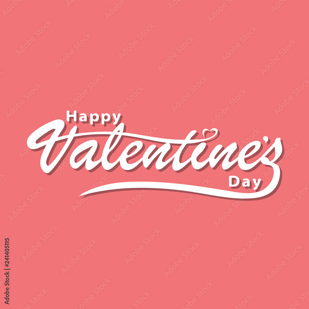 Valentine's Day Poster of Holiday Card. Vector Illustration.