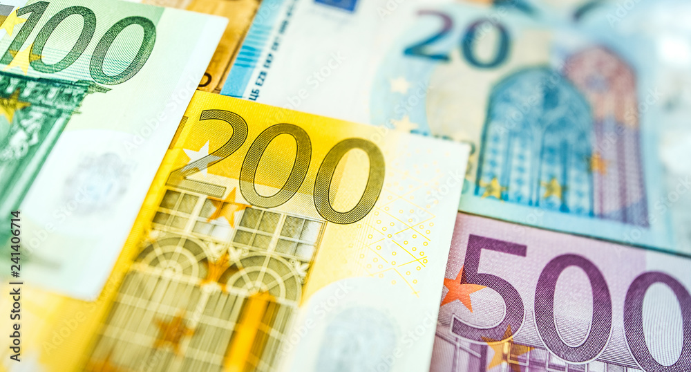 Money close up. American dollar and euro bills. Money close up. American dollar and euro bills.