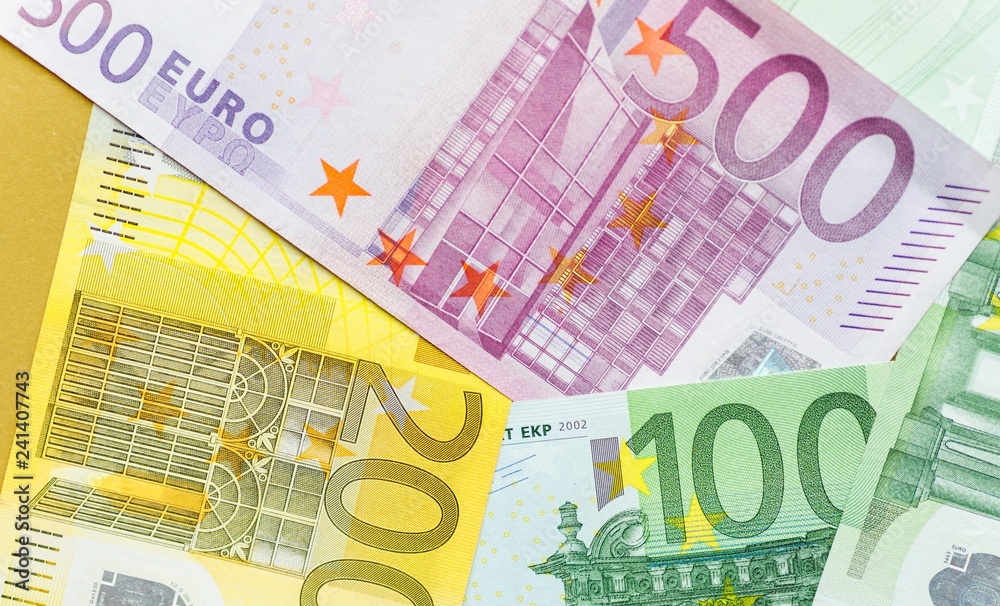 Euro cash background. Different euro banknotes. Euro cash background. Different euro banknotes.