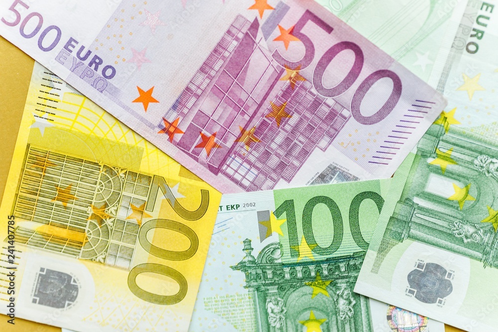 Euro cash background. Different euro banknotes. Euro cash background. Different euro banknotes.