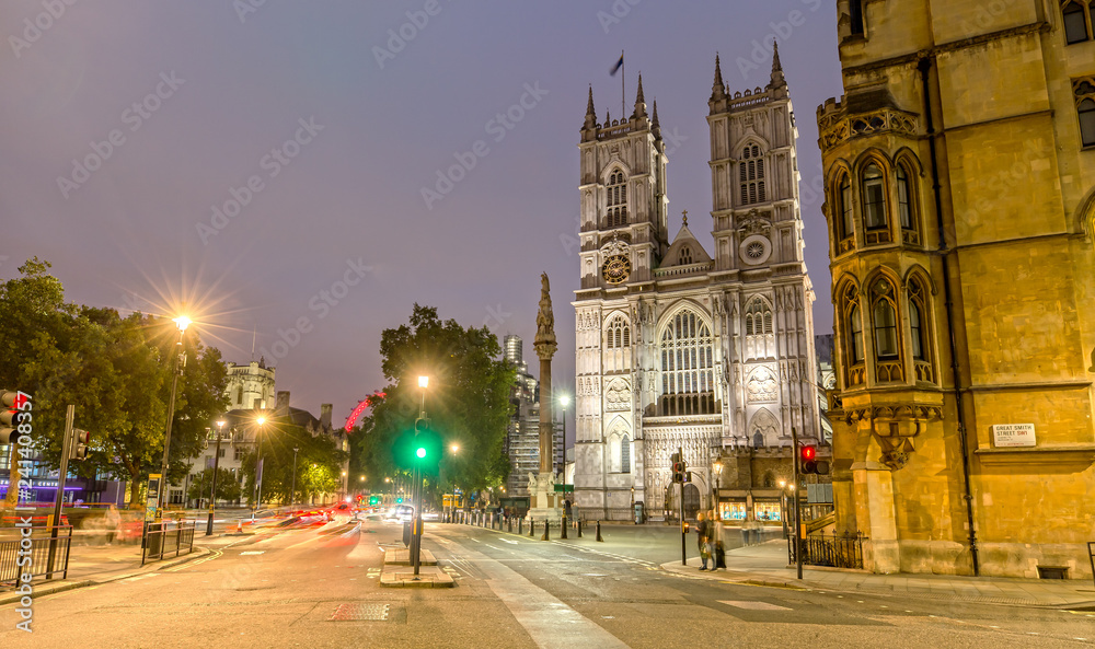 View of the Westminster Abbey in London