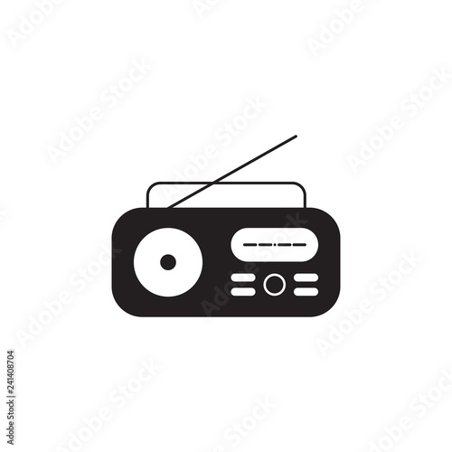 Radio fm black icon vector design illustration