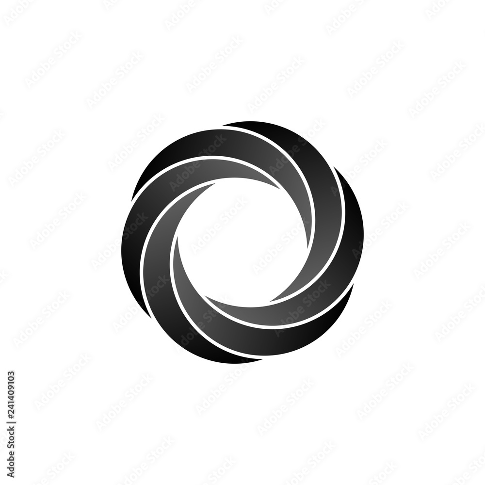 Abstract infinite loop logo, black circle icon Abstract infinite loop logo, black circle icon