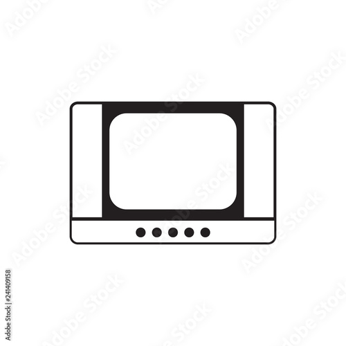 Retro tv black icon vector design illustration