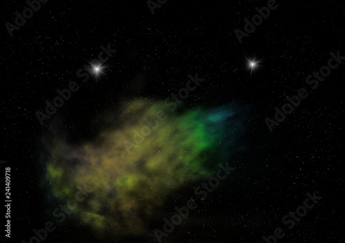 Small part of an infinite star field. 3D rendering