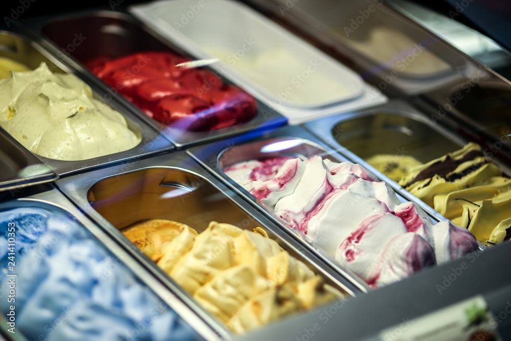 Italian ice cream at the kiosk Italian ice cream at the kiosk