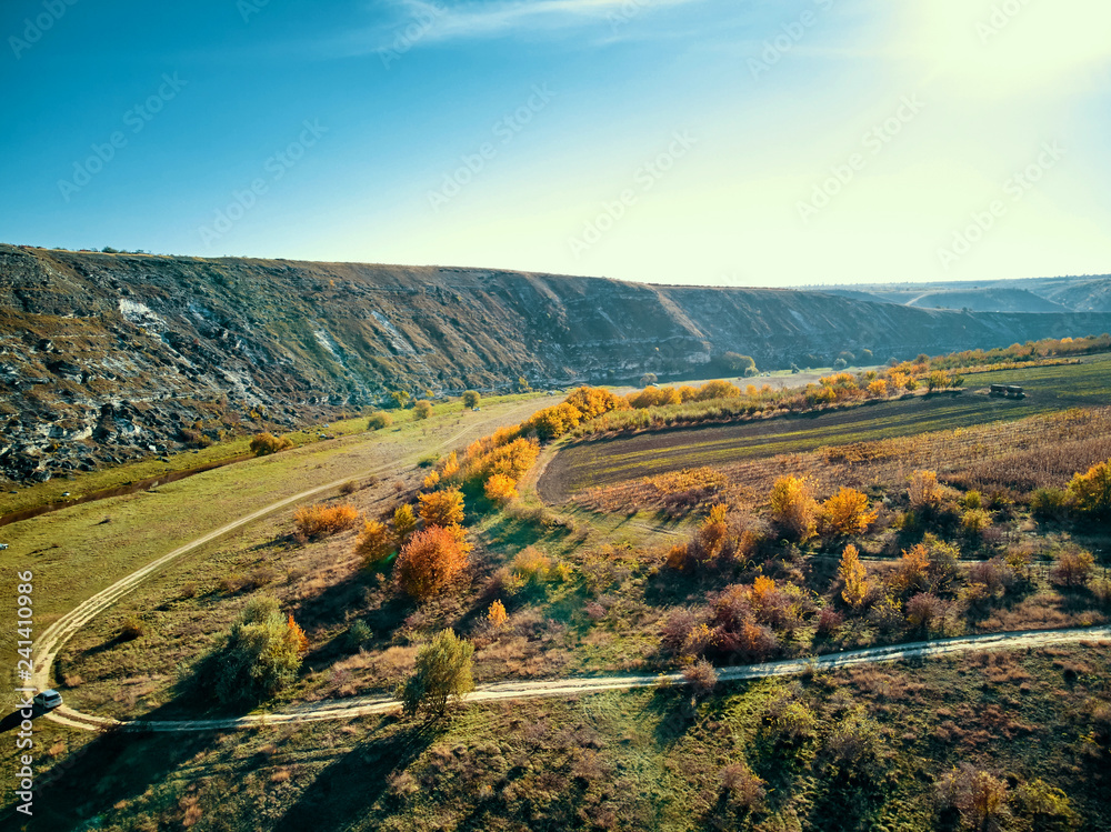 Naklejka premium Aerial shot of Old Orhei in autumn season