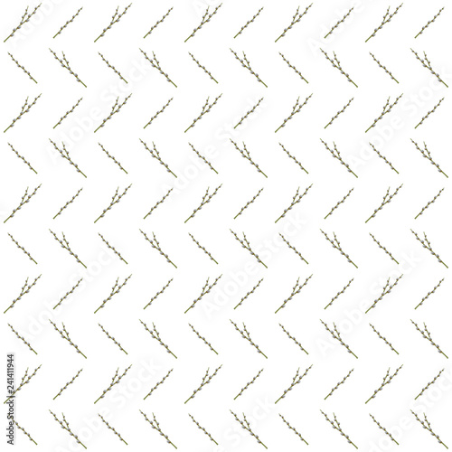 Seamless wallpaper, willow twigs with pussy-willow