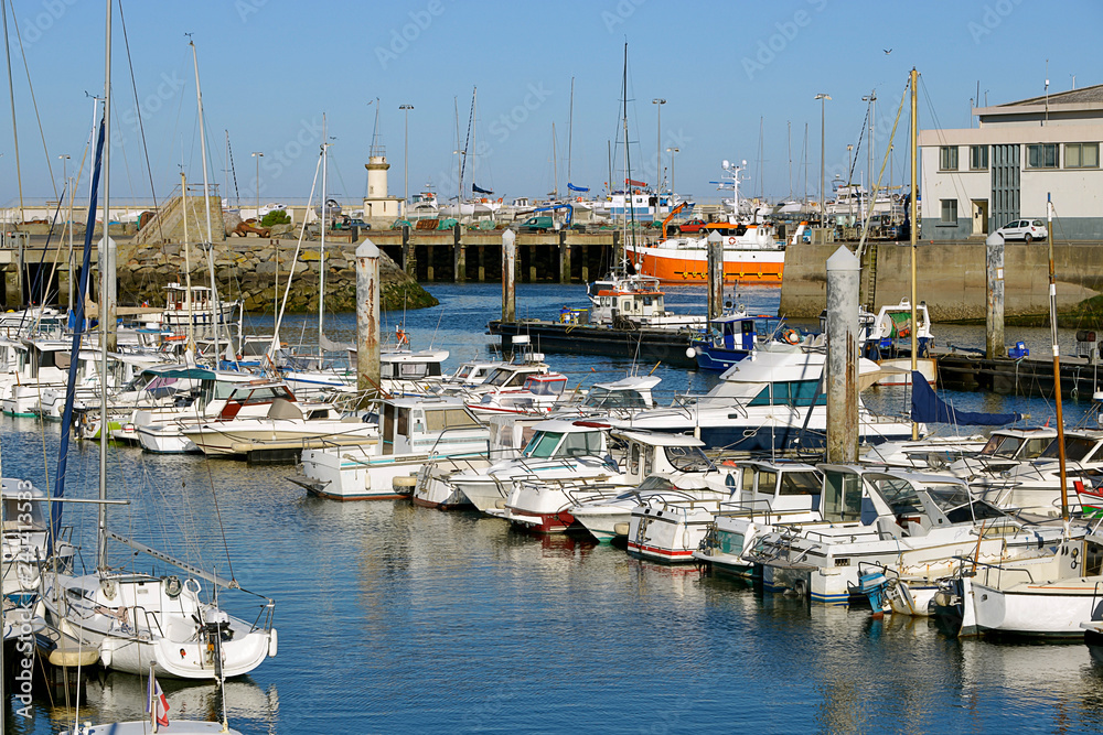 Marina of La Turballe, a commune in the Loire-Atlantique department in western France.